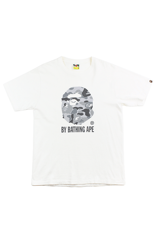 T-shirt Bape avec logo Big Ape camouflage gris et blanc