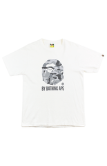 Bape Grey Camo Bapesta Big Ape Logo Tee White