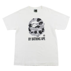 T-shirt Bape gris camouflage avec logo Big Ape blanc