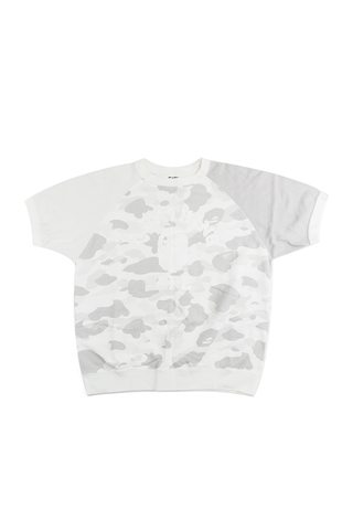Sweat-shirt à capuche Bape blanc camouflage avec logo universitaire SSS
