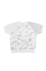 Bape white Camo College Logo Crew SSS