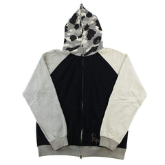 Sweat à capuche Bape gris camouflage avec fermeture éclair intégrale
