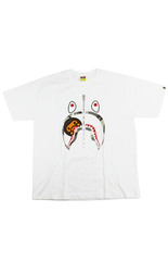 T-shirt Bape gris camouflage Shark Face Milo blanc