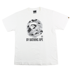 T-shirt Bape gris camouflage Psyche Big Ape avec logo blanc