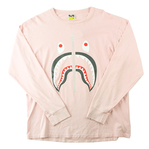 Bape Shark Face LS rose saumon