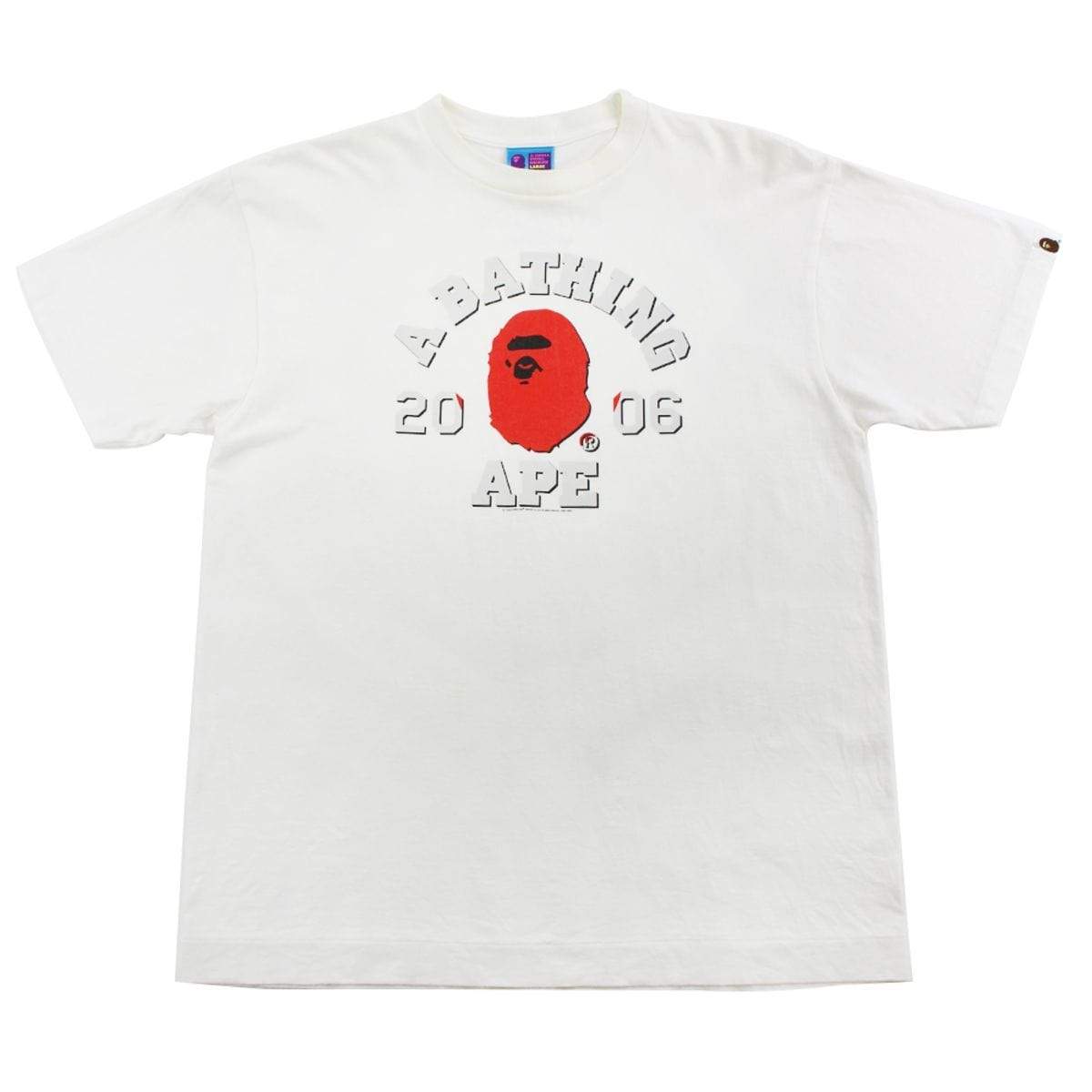 Bape Japan 2006 College Logo Tee White - SaruGeneral