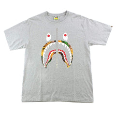 Bape Leaves Camo Shark Face Tee Grey