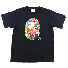 Bape Logos Big Ape Tee Black