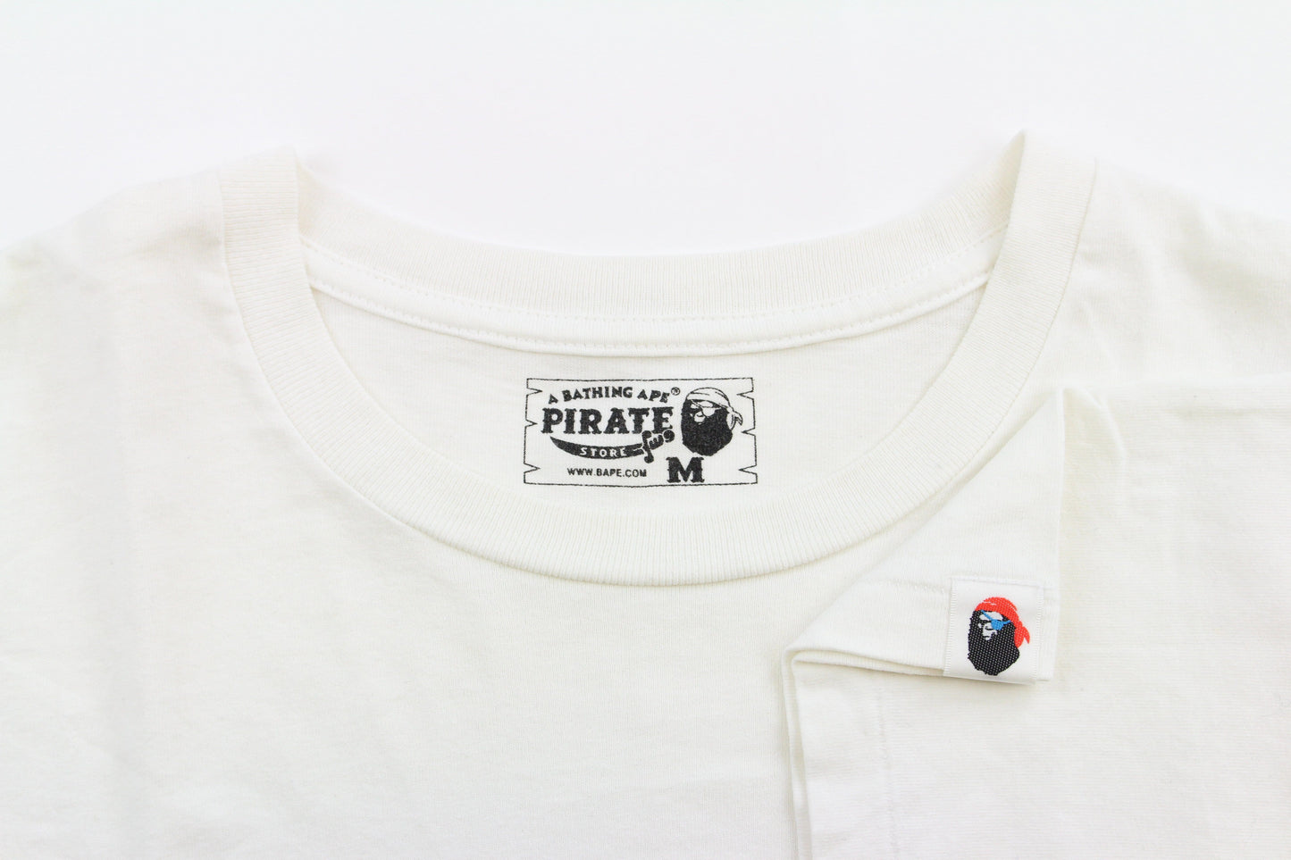 Bape Milo Bones Red text Tee White - SaruGeneral