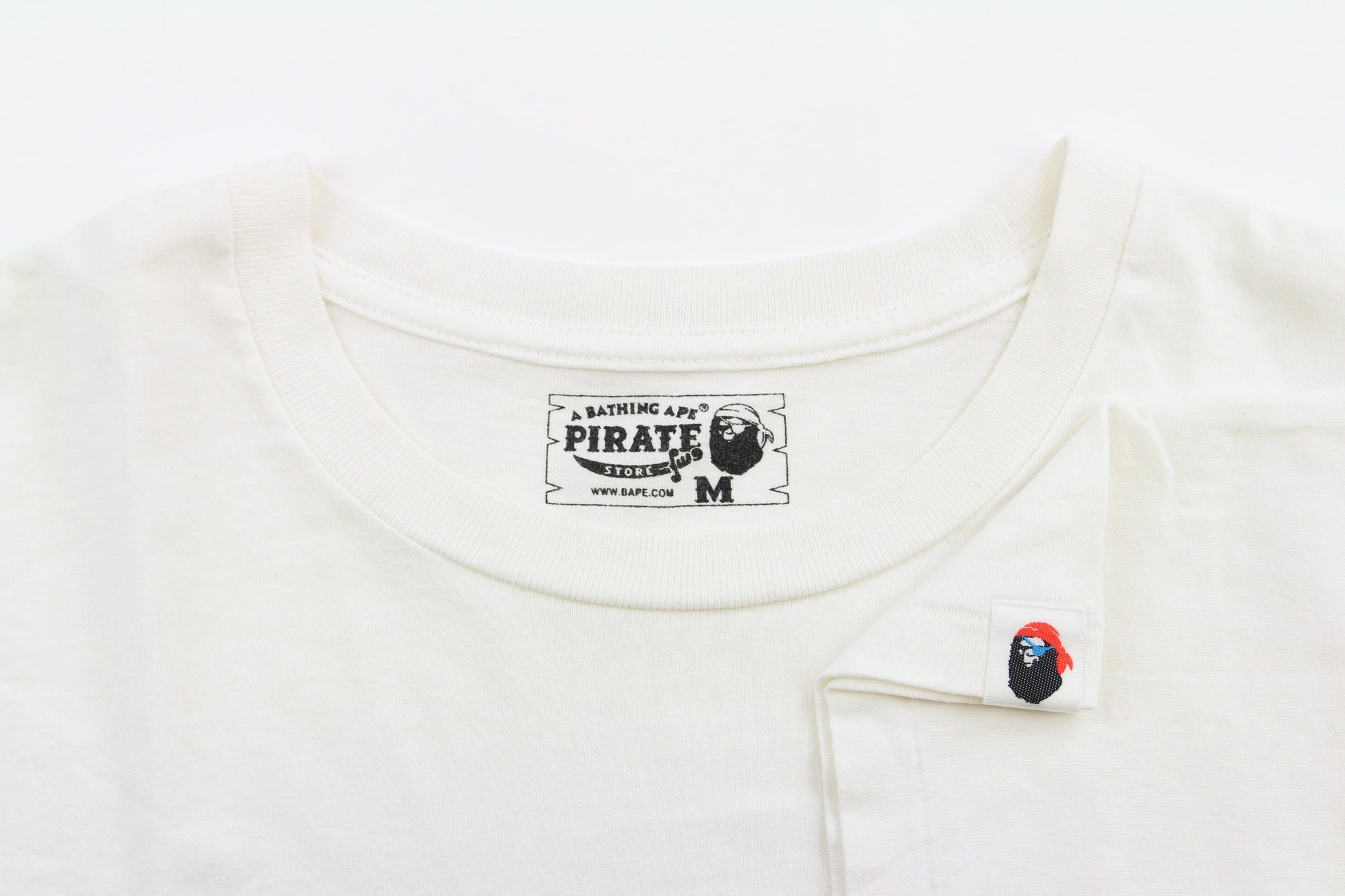 Bape Milo Bones Red text Tee White - SaruGeneral
