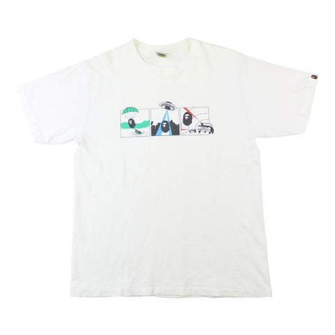 T-shirt blanc Bape avec image de scène de film