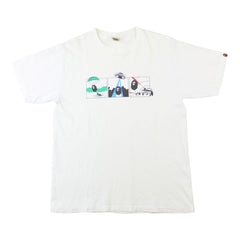 T-shirt blanc Bape avec image de scène de film