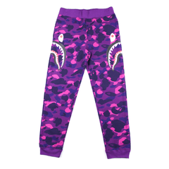 Pantalon de jogging Bape violet camouflage à motif requin
