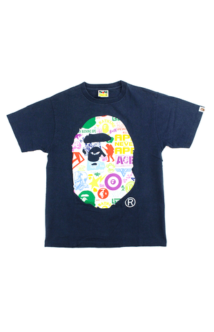 T-shirt Bape multicolore avec logo Generals Big Ape bleu marine