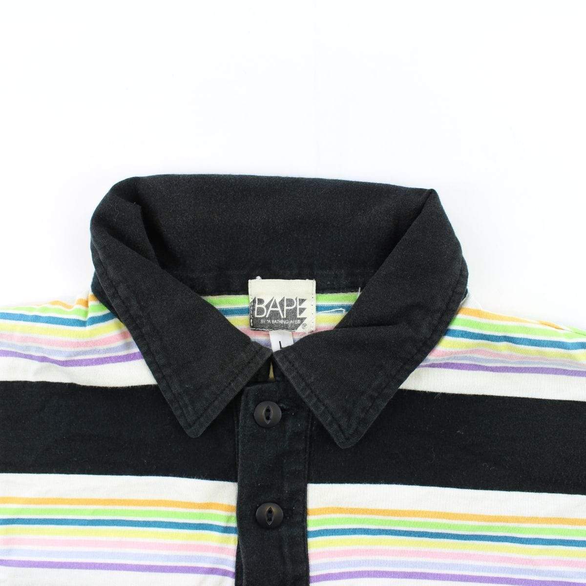 Bape Multi Stripe Point Head Polo Shirt - SaruGeneral