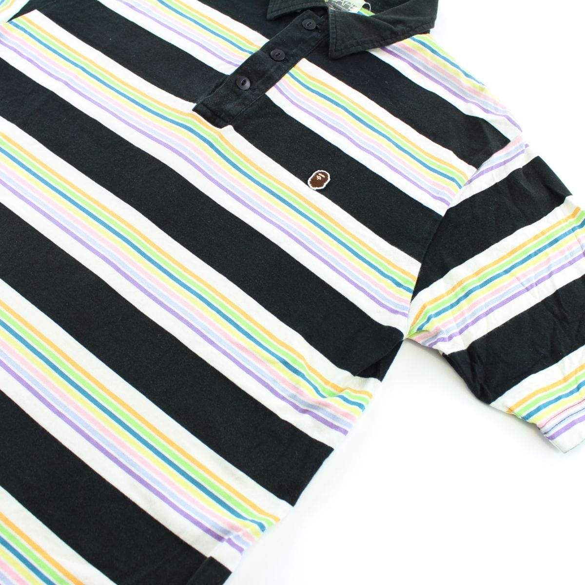 Bape Multi Stripe Point Head Polo Shirt - SaruGeneral