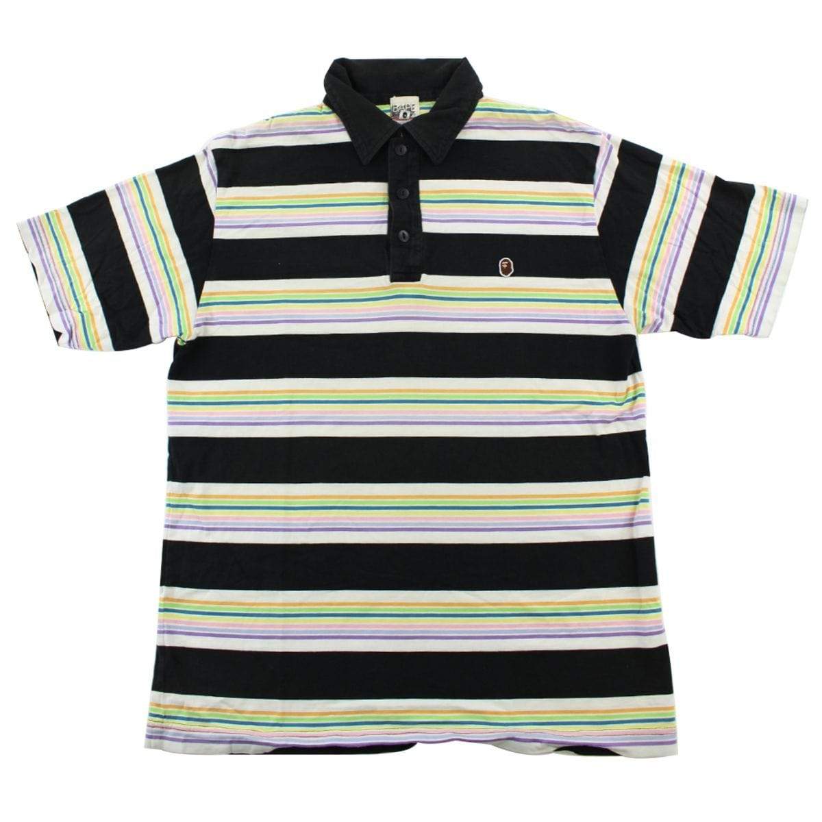 Bape Multi Stripe Point Head Polo Shirt - SaruGeneral