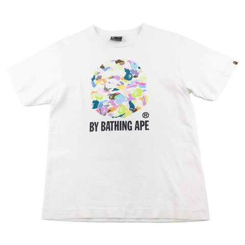 T-shirt Bape Multicamo blanc avec logo Big Ape