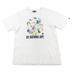 T-shirt Bape Multicamo blanc avec logo Big Ape