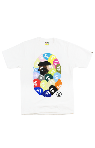 T-shirt Bape multicolore avec logo Big Ape blanc