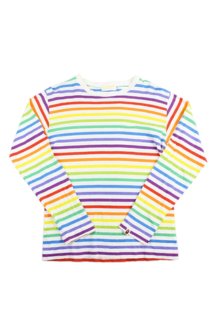 Bape Multicolor Stripe LS Blanc