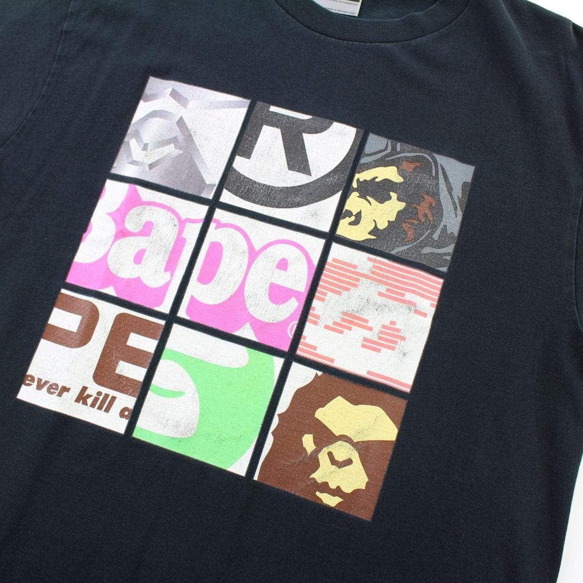 Bape Multi logo Squares Tee Black - SaruGeneral