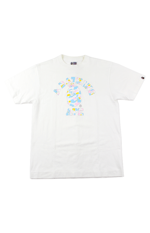 T-shirt Bape NYC Candy Camo College Logo Blanc