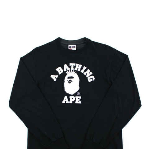 T-shirt à manches longues Bape NYC College Logo noir