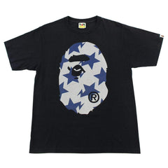 T-shirt Bape bleu-argent sta allover big ape noir