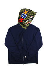 Bape Navy Half Face 1st Green Camo Shark