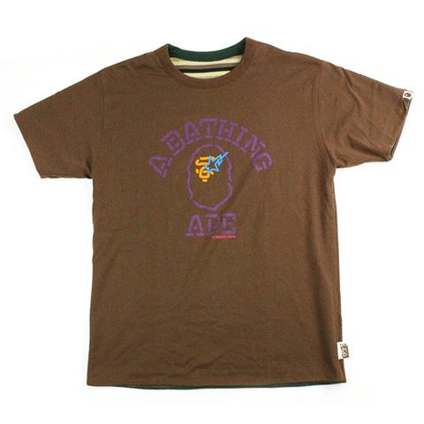 T-shirt réversible Bape Neon College Logo Marron