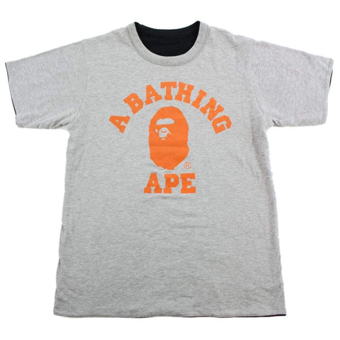 T-shirt réversible Bape Orange College Logo Gris