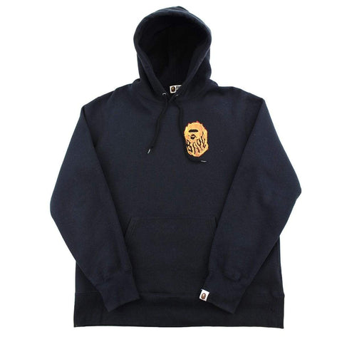 Sweat à capuche Bape Orange Flame Big Ape avec logo noir
