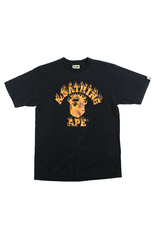 T-shirt Bape Orange Flame Camo College Logo Noir