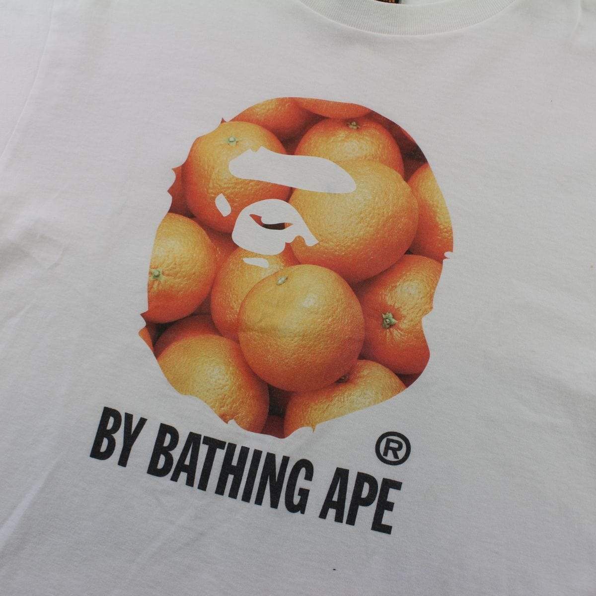 Bape Oranges Big Ape Logo Tee White - SaruGeneral