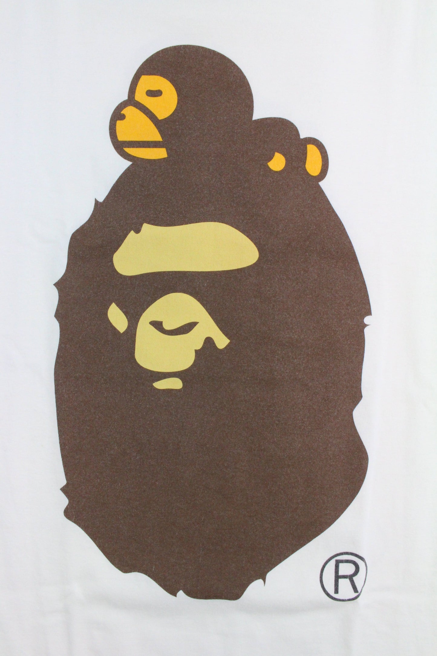 Bape Original Baby Milo Sleeping Big Ape Logo Tee White - SaruGeneral