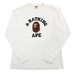 Bape Original College Logo LS Blanc