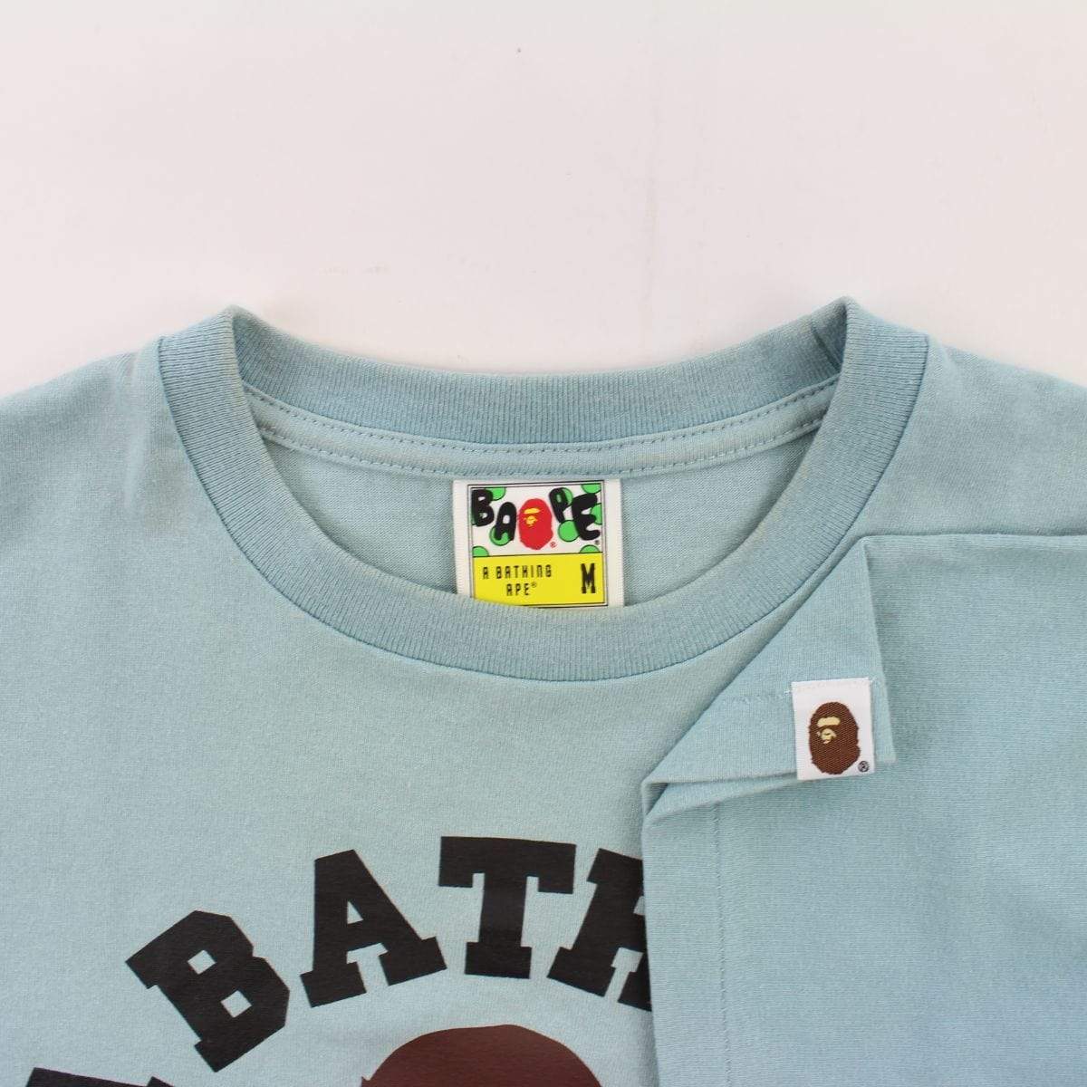 Bape Original College Logo Tee Baby Blue - SaruGeneral
