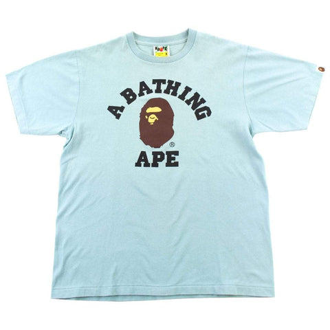 T-shirt Bape Original College Logo Bleu bébé