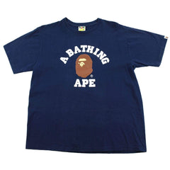 T-shirt Bape Original College Logo Bleu marine