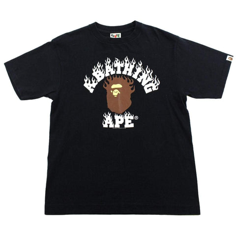 T-shirt Bape Original Flame College avec logo noir