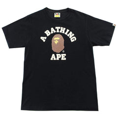 Bape Original Glitter College Logo Tee Black
