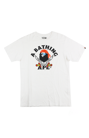 T-shirt Bape Original Pirate Store College avec logo blanc