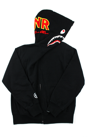 Sweat à capuche Bape PONR Shark noir