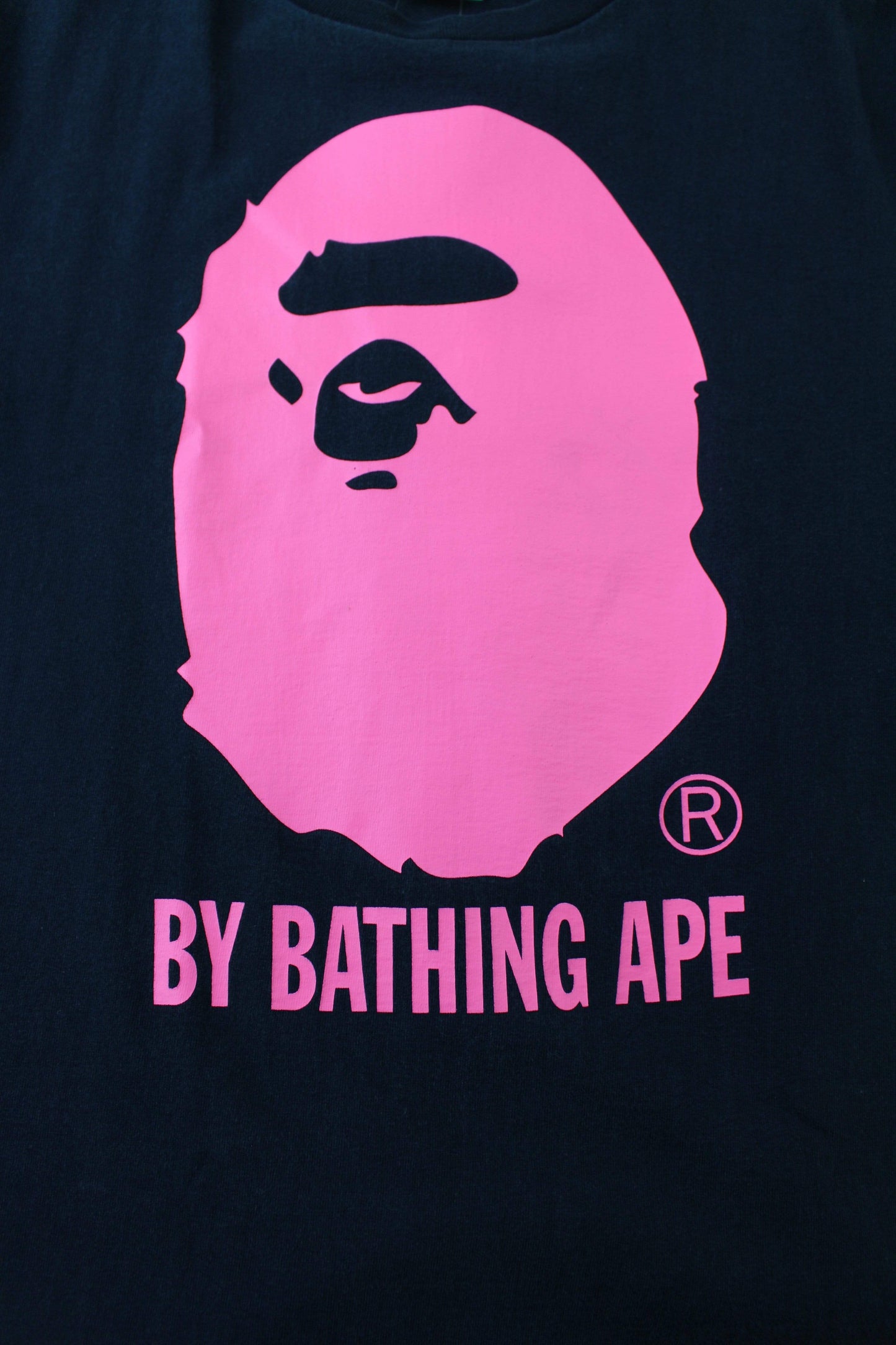 Bape Pink Big Ape Logo Tee Black - SaruGeneral