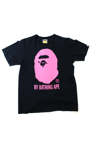 T-shirt Bape rose avec logo Big Ape noir
