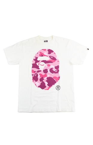 T-shirt Bape rose camouflage Big Ape blanc