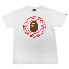 T-shirt Bape rose camouflage Busy Works avec logo blanc