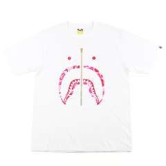 T-shirt Bape rose camouflage requin blanc