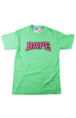 Bape Pink Text Tee Green